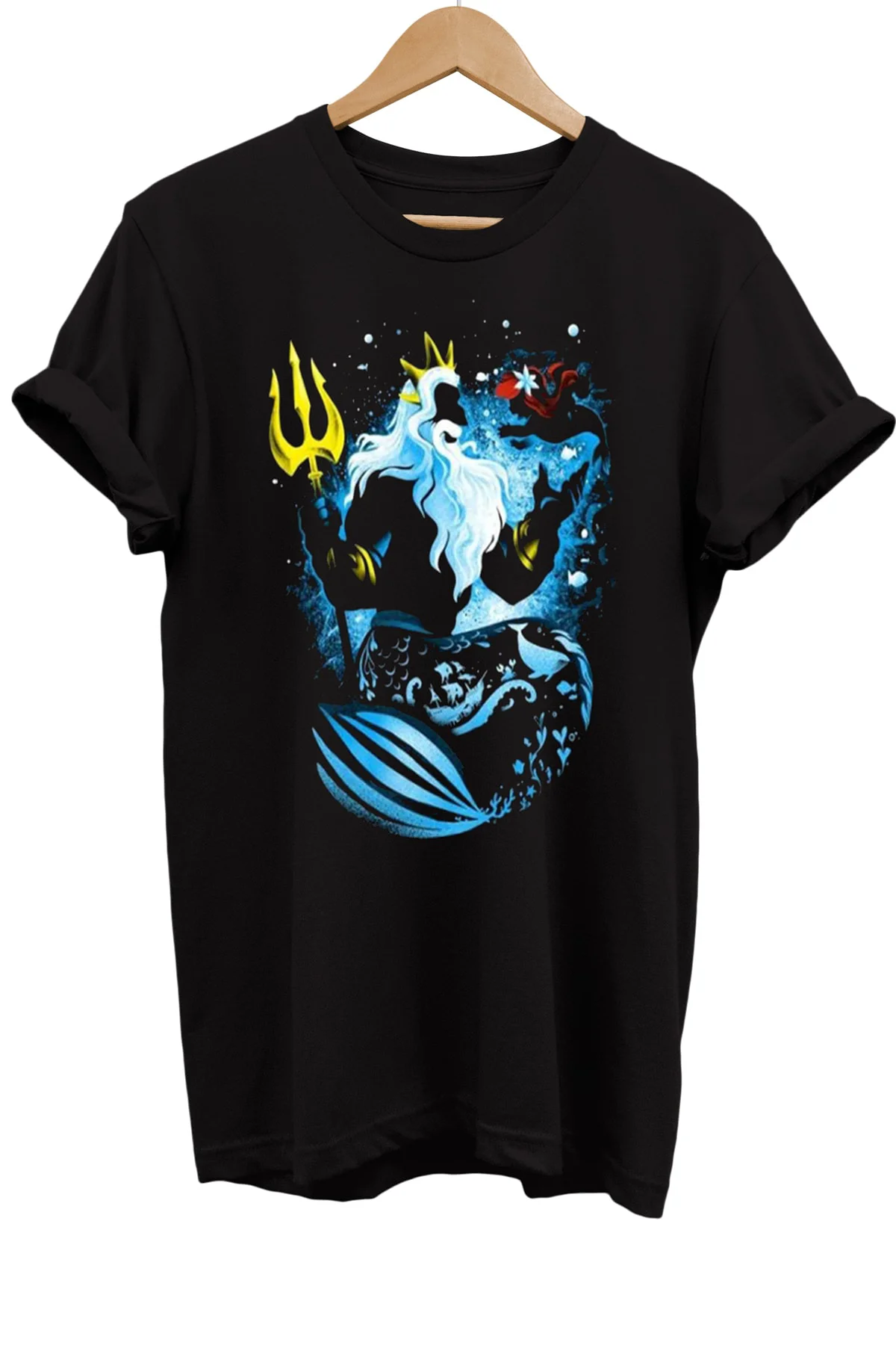 Phoseidon Baskılı %100 Pamuk Oversize T-shirt