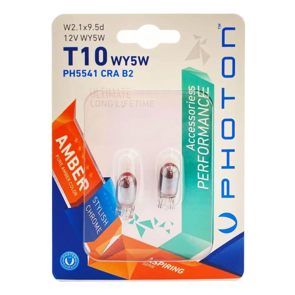Photon T10 W5W Chrome 12V Natural Amber Photon T10 W5W Chrome 12V Natural Amber