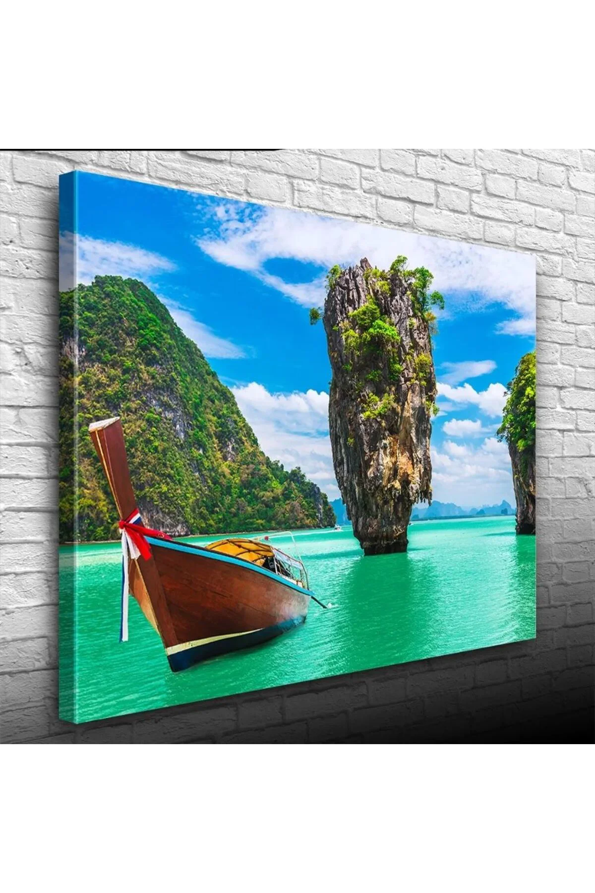 Phuket, Kayık ve Adalar Manzarası Kanvas Tablo 50 x 70 Fiyatı, Yorumları ve Özellikleri
