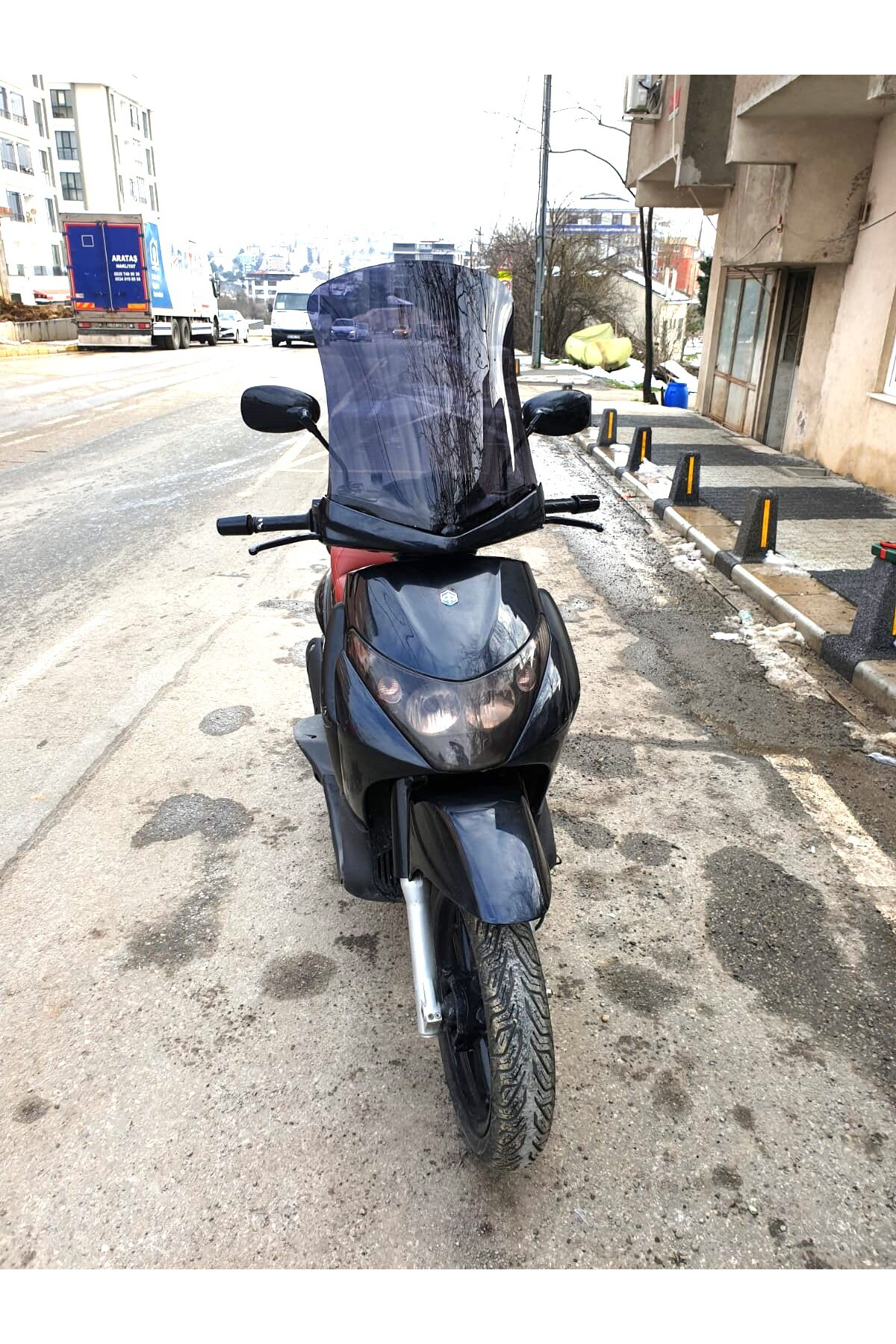 Motocam Piaggio Beverly 250 Siperlik Ön Cam 2005-2007 Model 53Cm Siyah Re