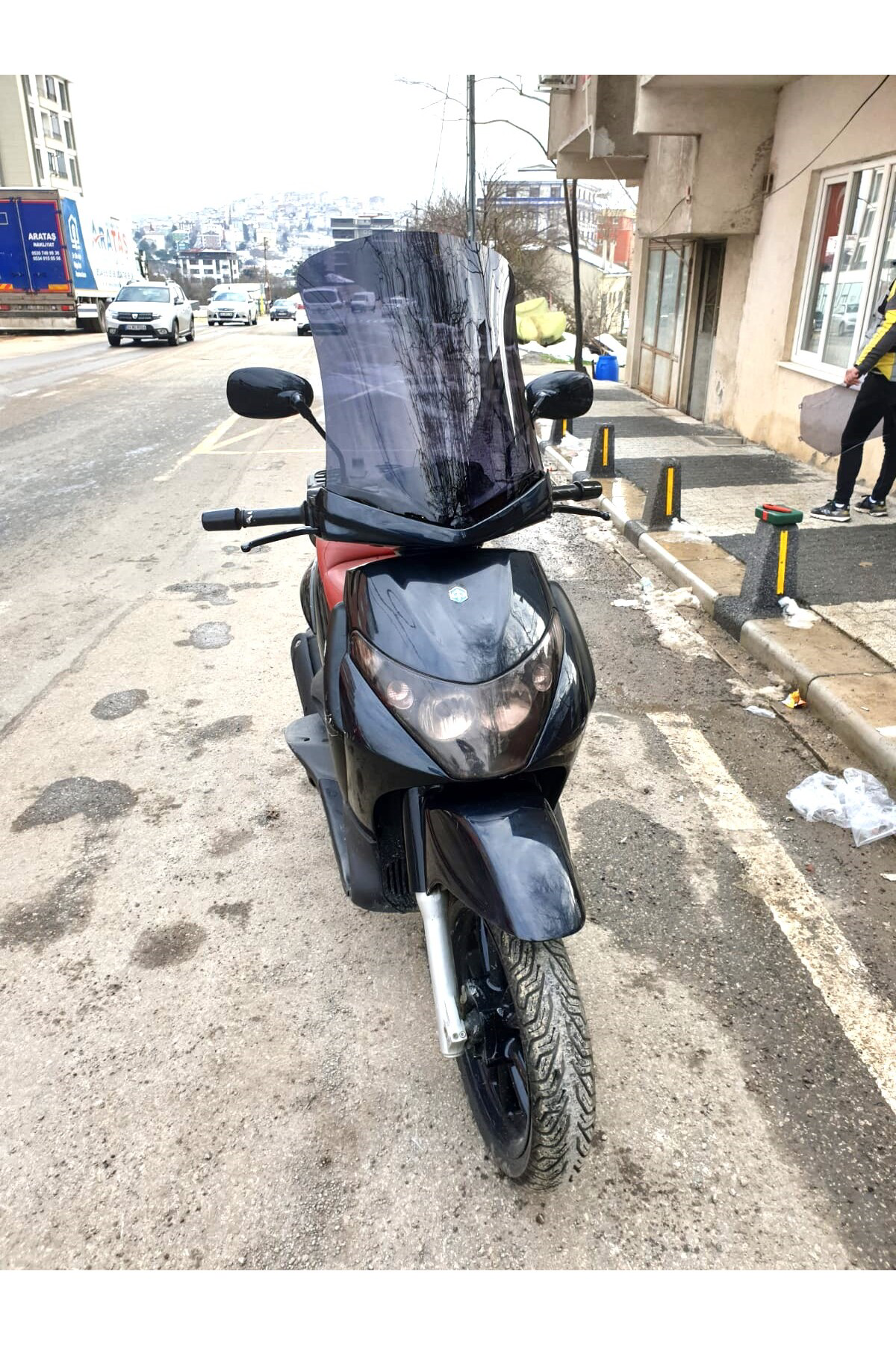 Motocam Piaggio Beverly 250 Siperlik Ön Cam 2005-2007 Model 53Cm Siyah Re