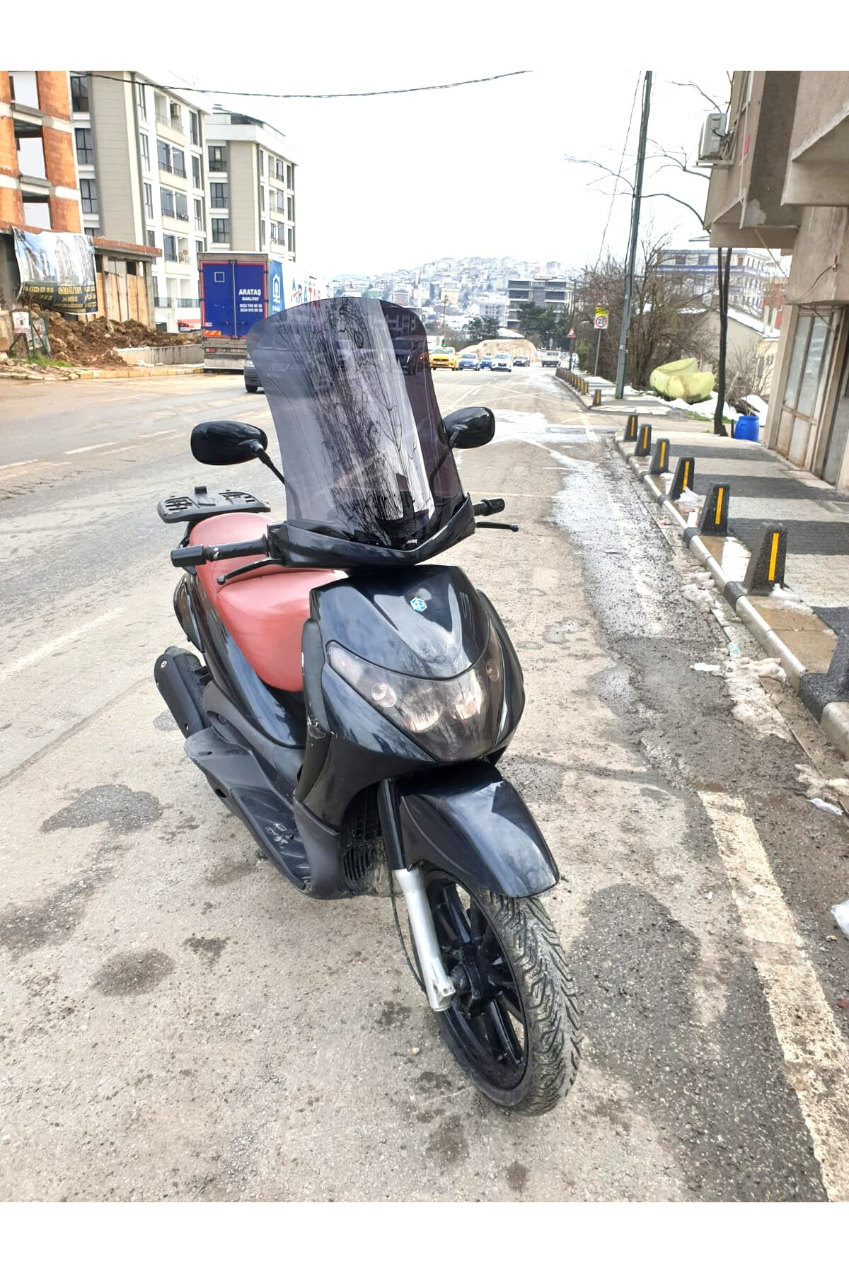 Motocam Piaggio Beverly 250 Siperlik Ön Cam 2005-2007 Model 53Cm Siyah Re