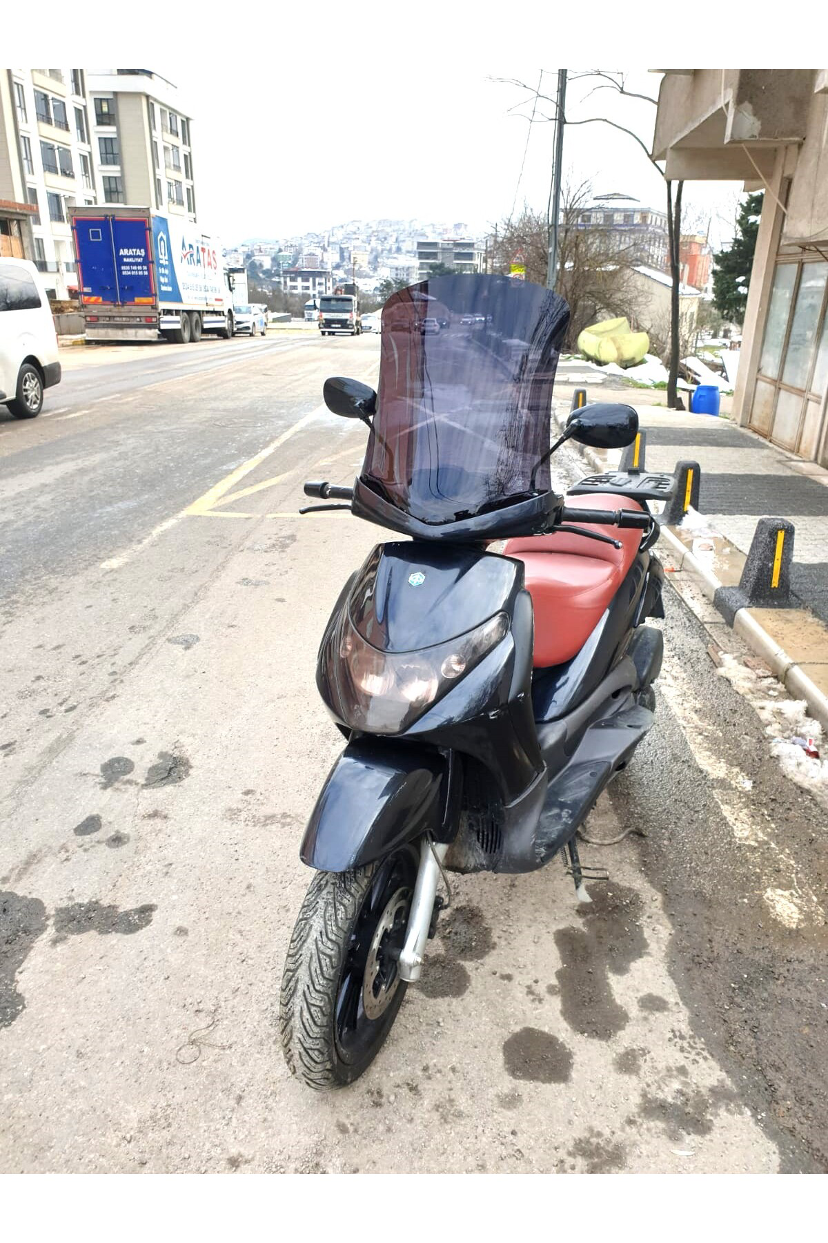 Motocam Piaggio Beverly 250 Siperlik Ön Cam 2005-2007 Model 53Cm Siyah Re