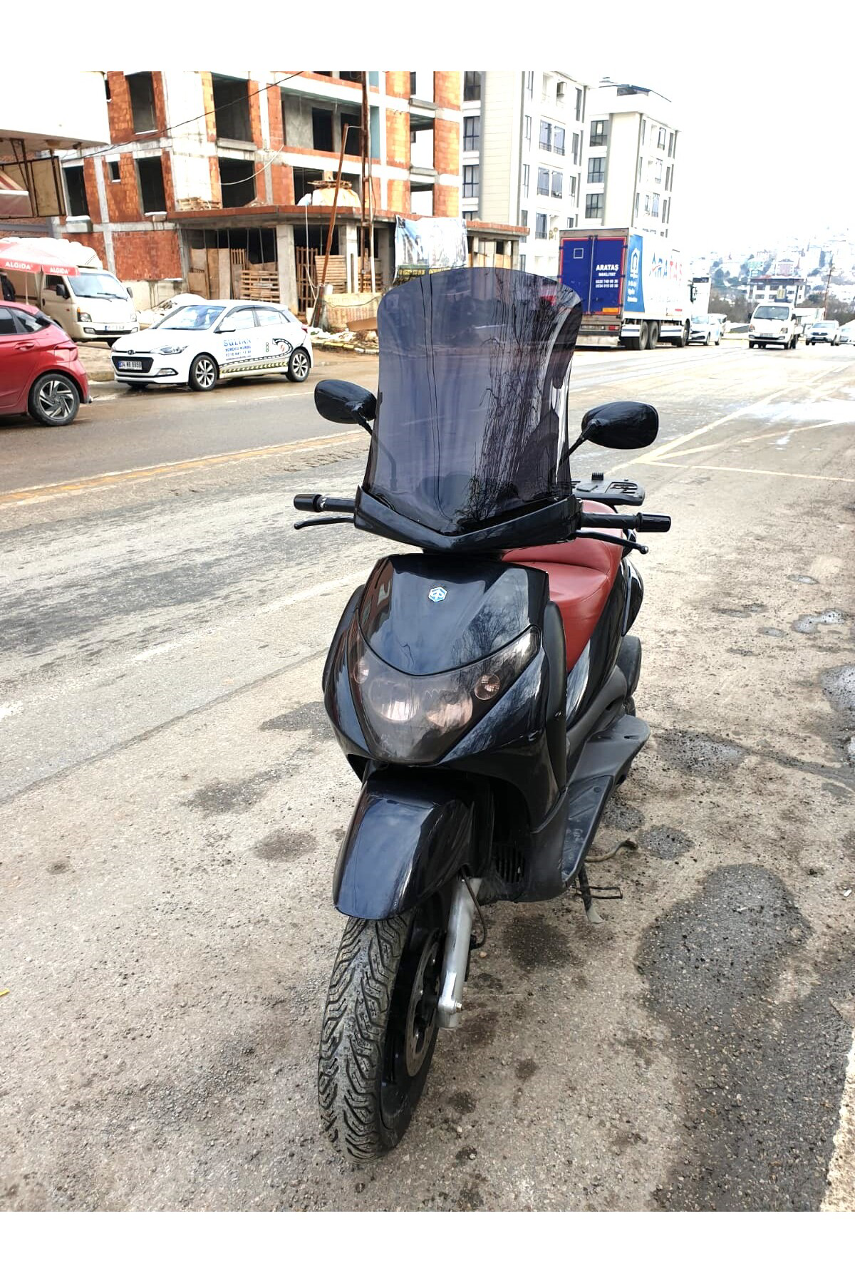 Motocam Piaggio Beverly 250 Siperlik Ön Cam 2005-2007 Model 53Cm Siyah Re