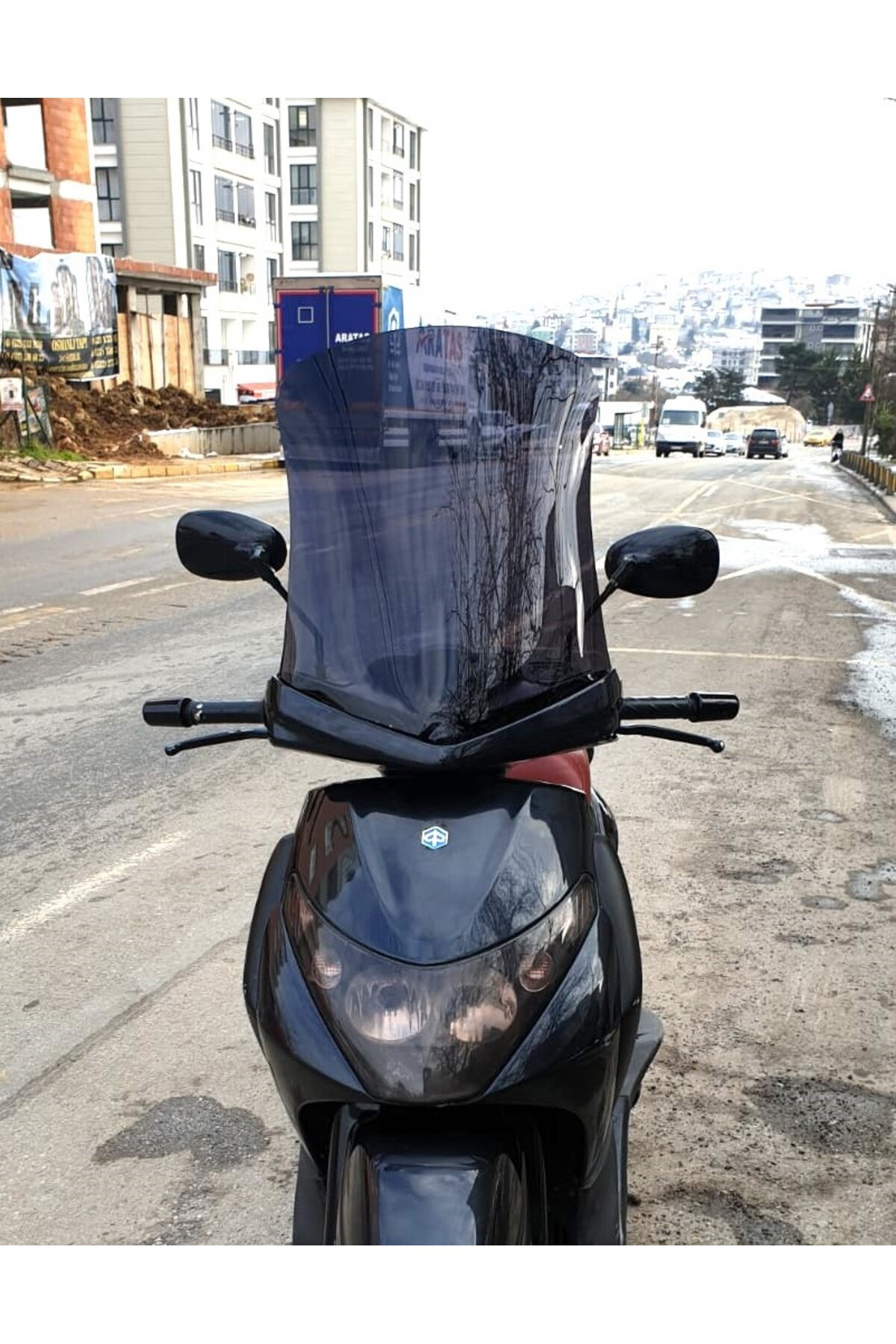 Motocam Piaggio Beverly 250 Siperlik Ön Cam 2005-2007 Model 53Cm Siyah Re