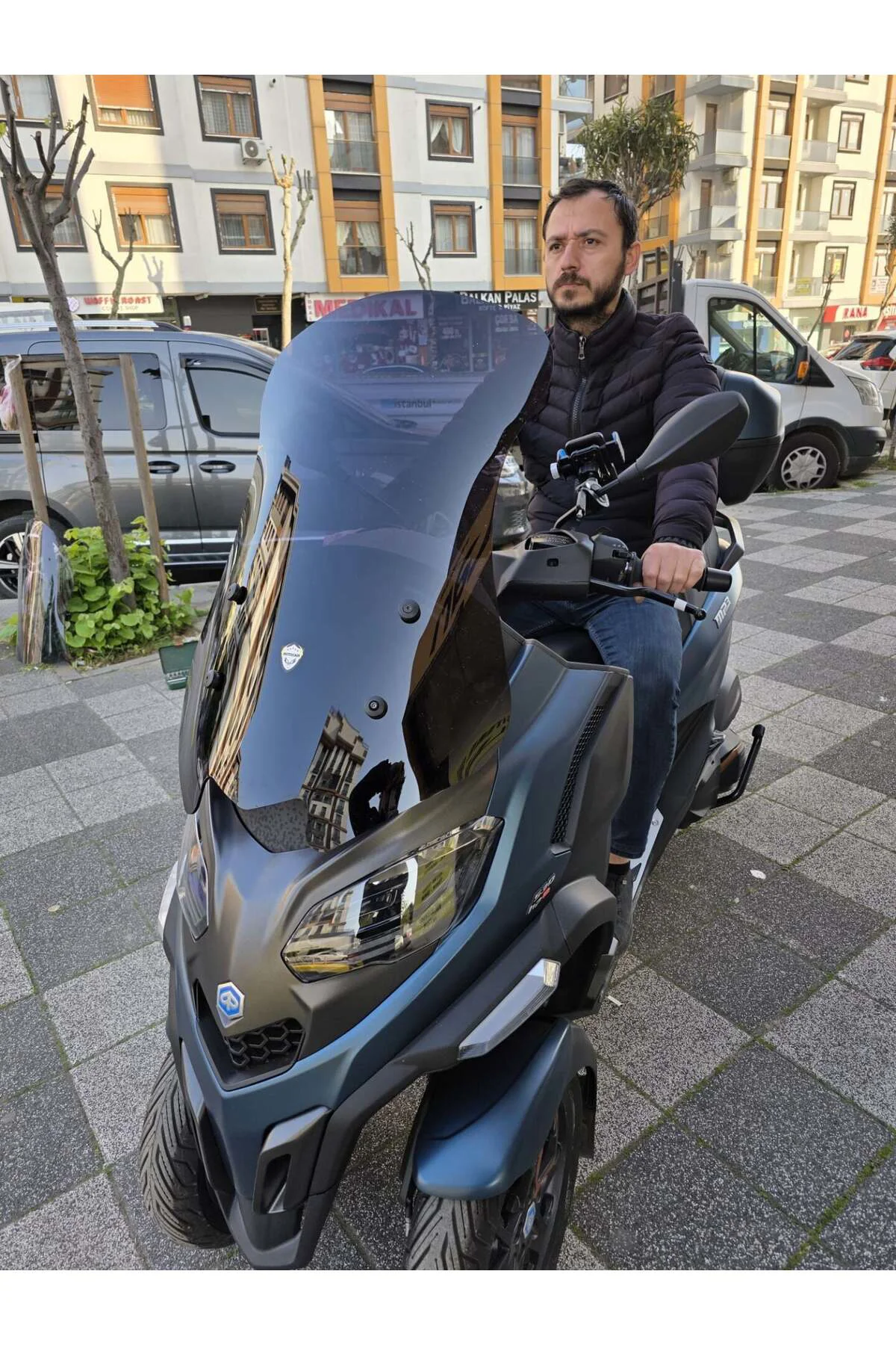 Piaggio MP3 530 Ön Cam 2023-2026 Model 72cm Siyah Renkli 4mm UZUN