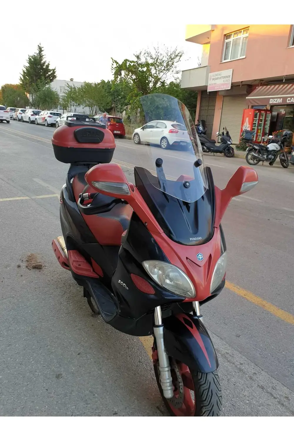 Piaggio X9 Ön Cam 2004 2007 Model 49cm Şeffaf Renkli 4mm ORTA BOY