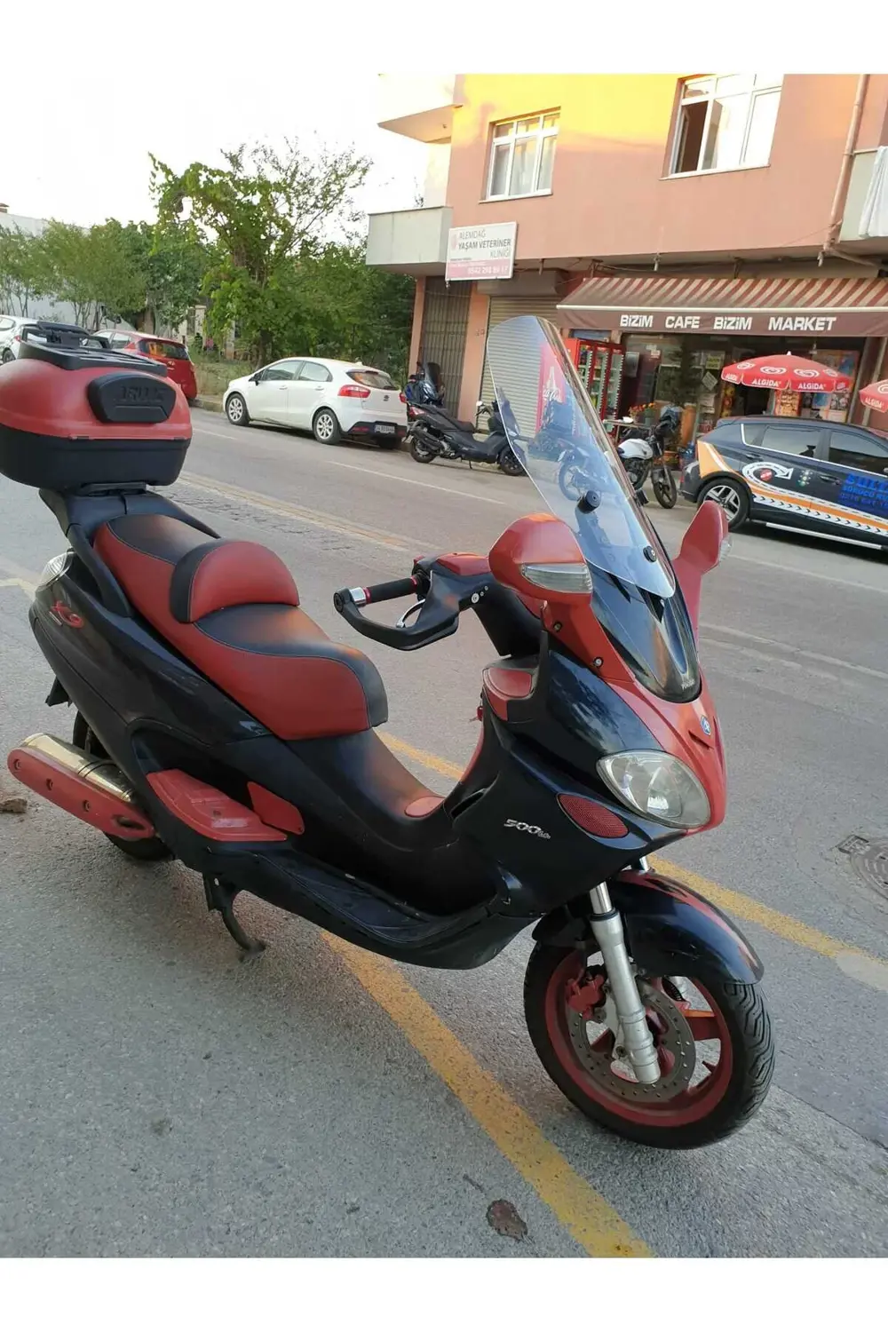 Piaggio X9 Ön Cam 2004 2007 Model 49cm Şeffaf Renkli 4mm ORTA BOY