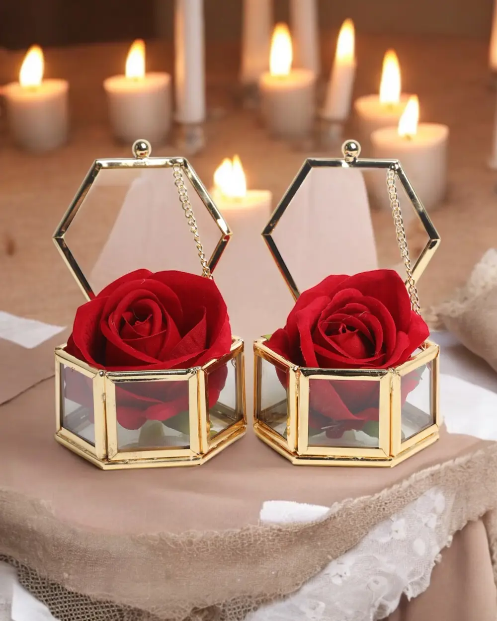 Pianeta Altıgen Gül Detaylı Yüzük Yükselticisi