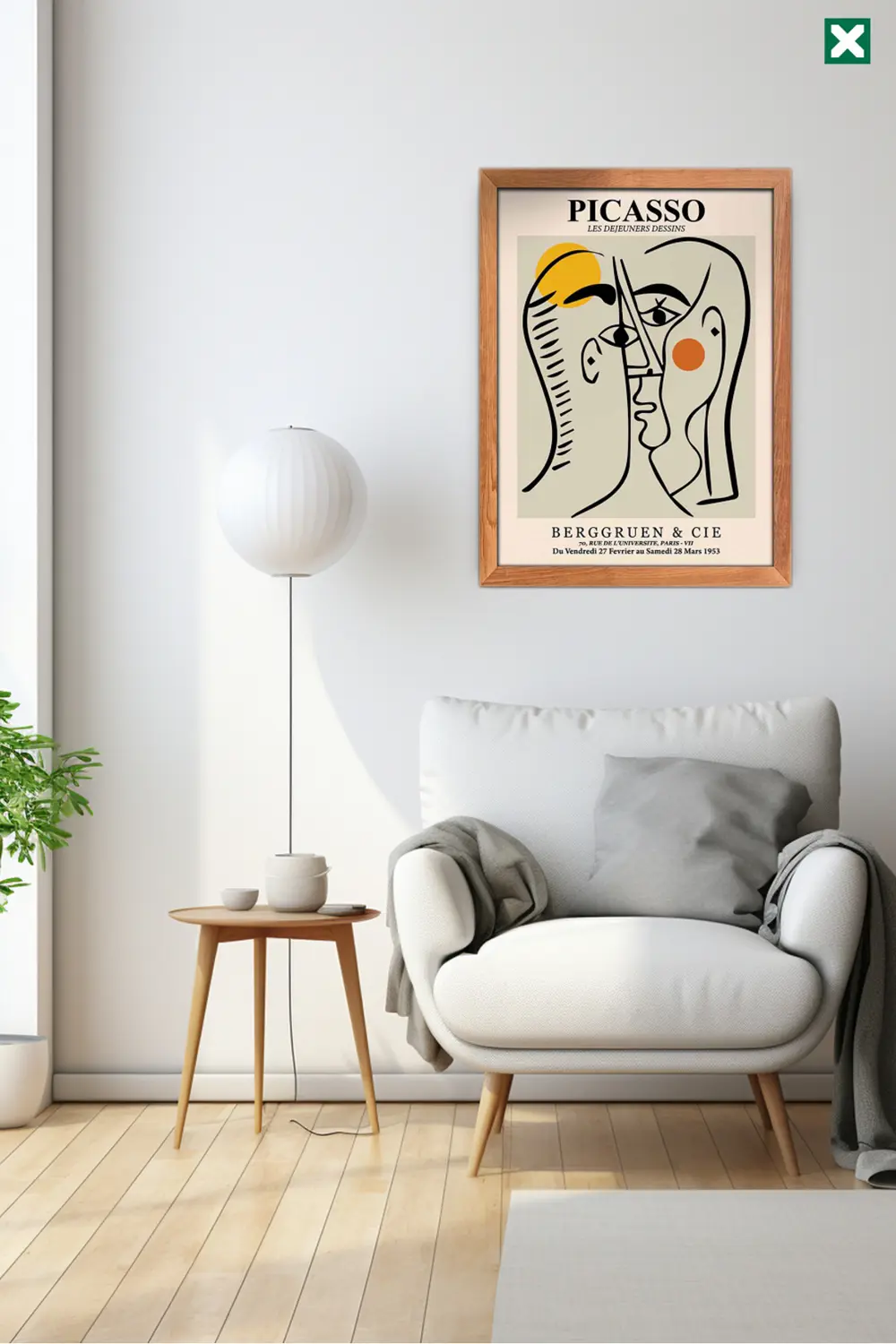 Picasso Dekorize 3'lü Set ,  Çerçeve Görünümlü Modern Mdf Tablo