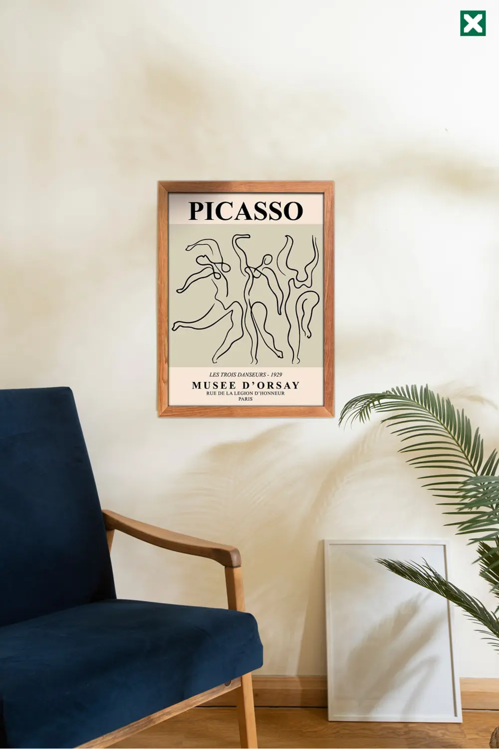 Picasso Dekorize 3'lü Set ,  Çerçeve Görünümlü Modern Mdf Tablo