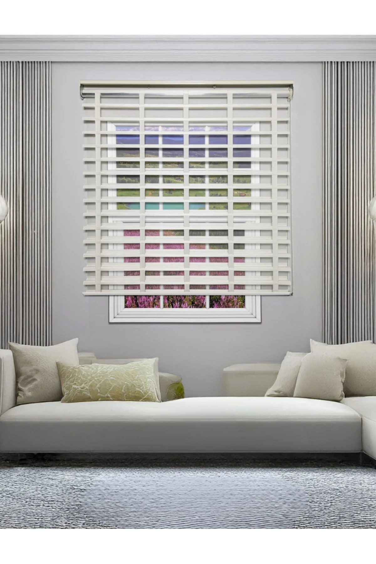 Picasso Kumaş Jaluzi Stor Perde, Modern Alüminyum Kasalı Yüksek Kaliteli / KREM PCSAYW/002V Picasso Kumaş Jaluzi Stor Perde, Modern Alüminyum Kasalı Yüksek Kaliteli / KREM PCSAYW/002V