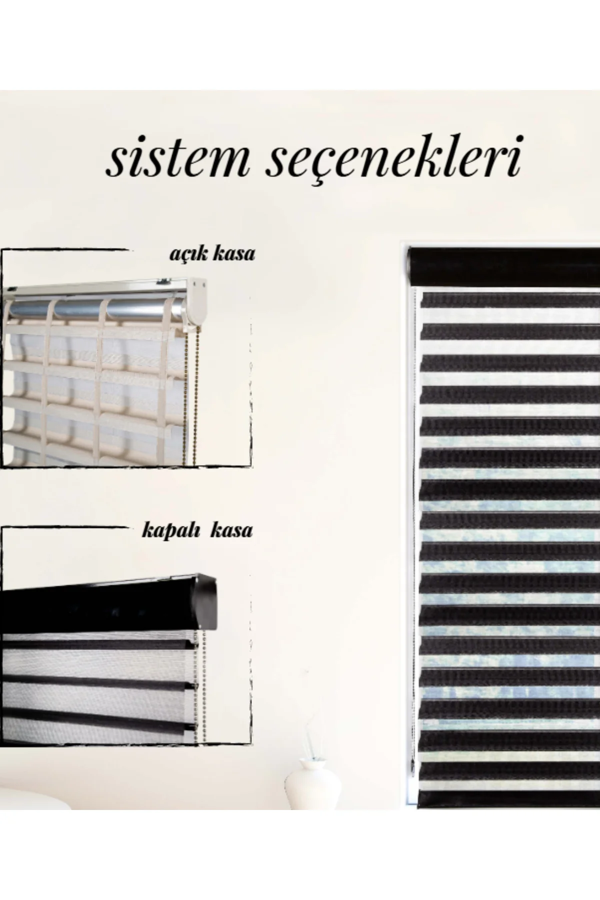 Picasso Shadow Silüet Kumaş Jaluzi Perde, Store Alüminyum Kasalı 
