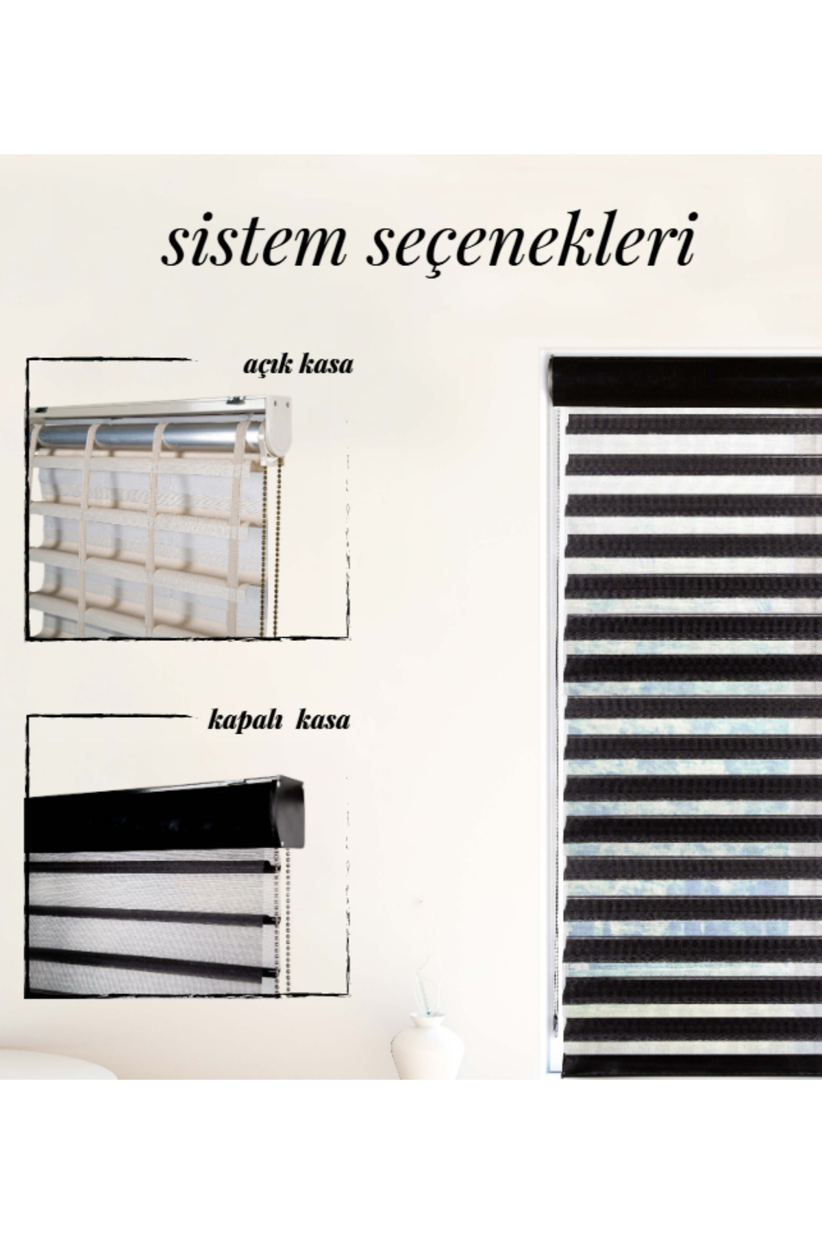 Picasso Shadow Silüet Kumaş Jaluzi Store Perde, Alüminyum Kasalı 