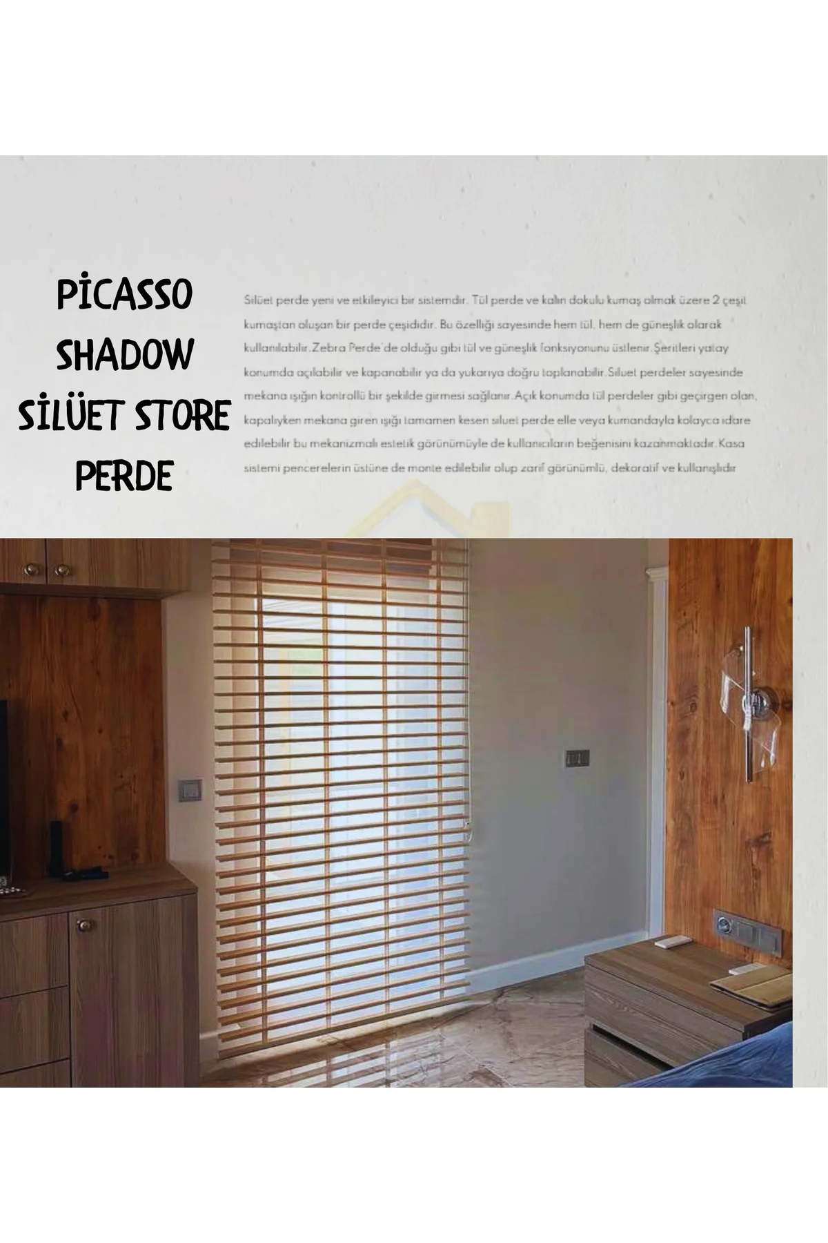 Picasso Shadow Silüet Kumaş Jaluzi Store Perde, Alüminyum Kasalı 