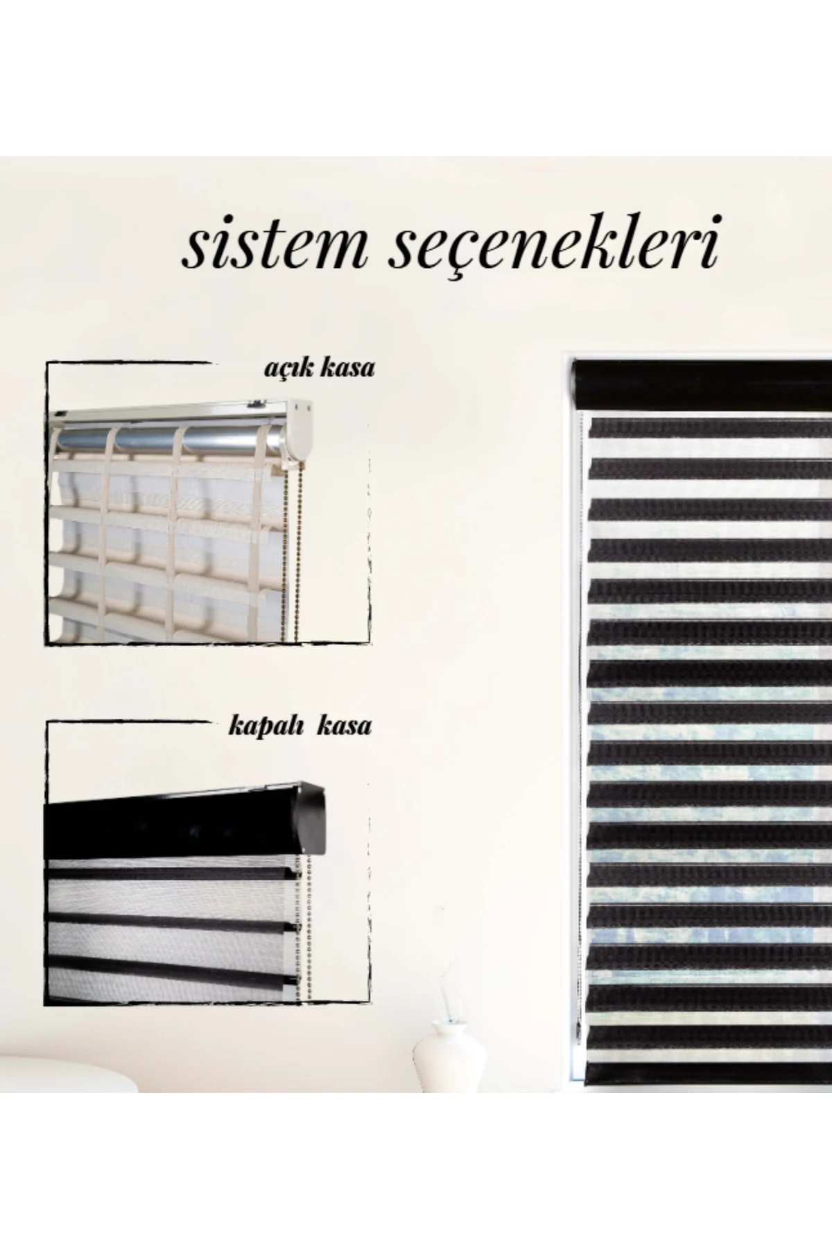 Picasso Shadow Silüet Kumaş Jaluzi Store Perde, Alüminyum Kasalı 