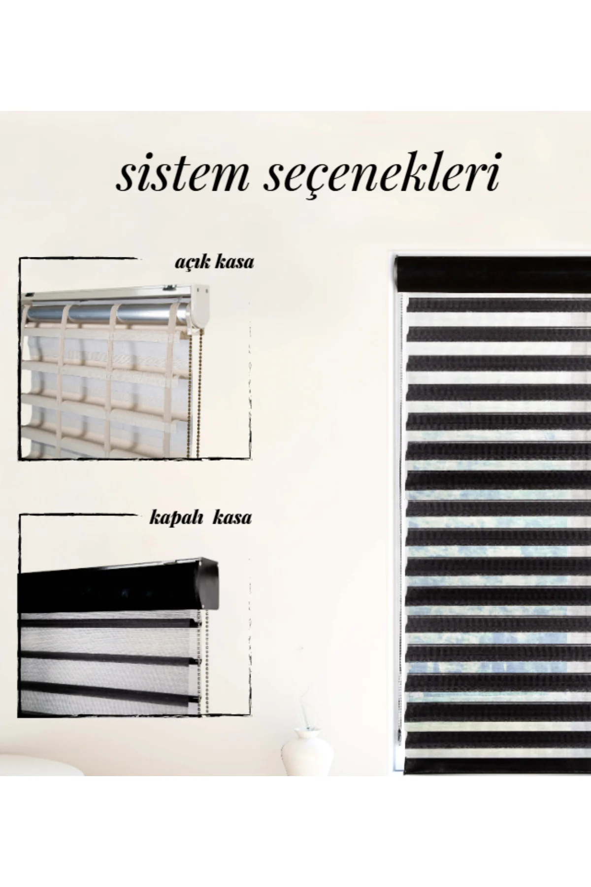 Picasso Shadow Silüet Kumaş Jaluzi Perde, Store Alüminyum Kasalı 