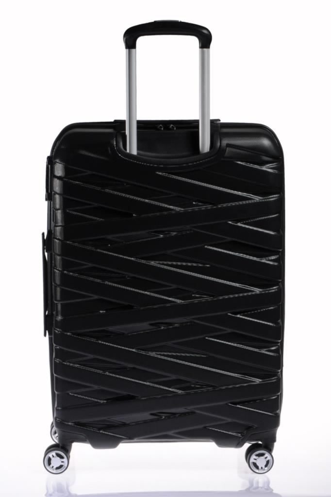 Louisiana Polo Pierre Cardin 3'Lü Valiz Seti Polikarbon Valiz 4X2 Teker Siyah 04