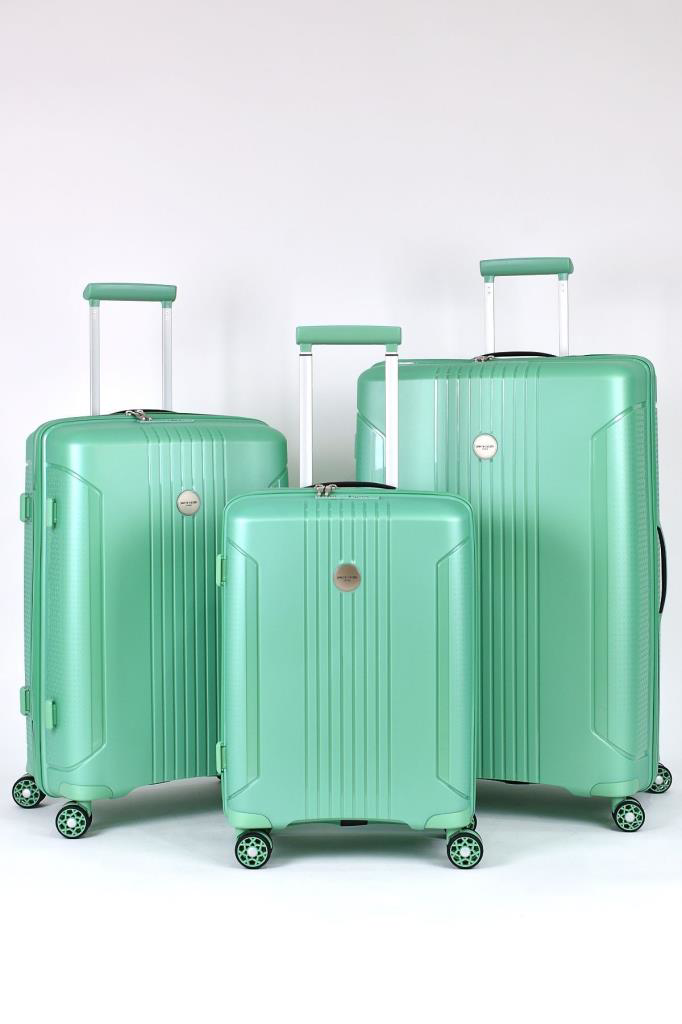 Louisiana Polo Pierre Cardin Polipropilen Kırılmaz 3'Lü Valiz Seti Yeşil Pc7060