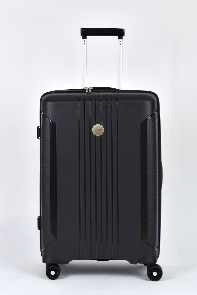 Louisiana Polo Pierre Cardin Polipropilen Kırılmaz 3'Lü Valiz Seti Siyah Pc7060