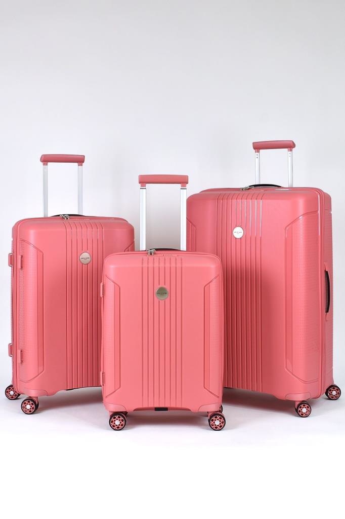 Louisiana Polo Pierre Cardin Polipropilen Kırılmaz 3'Lü Valiz Seti Pudra Pc7060