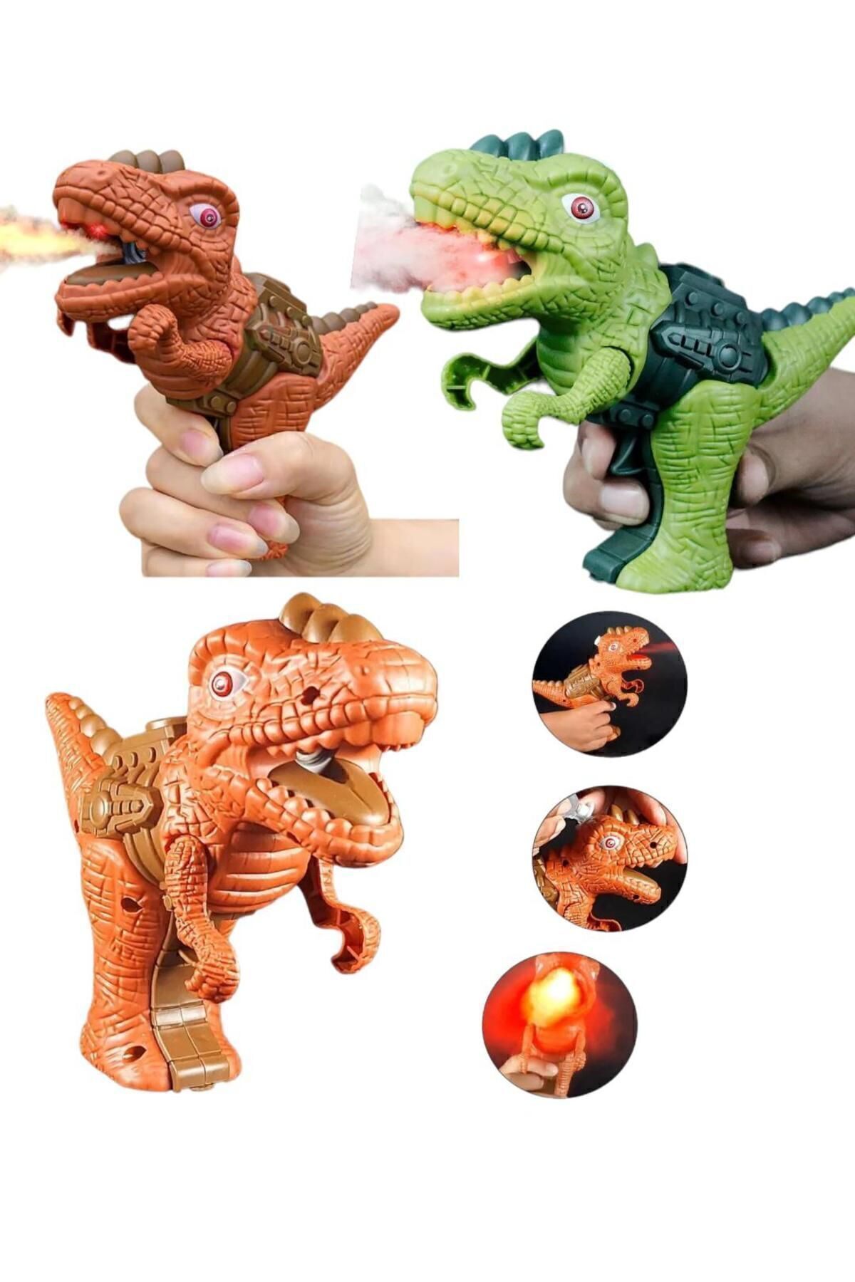 Baycegu Piili Sesli İşıklı Buhar Atan Minik Oyuncak Dinazor 1 Adet Dinazo