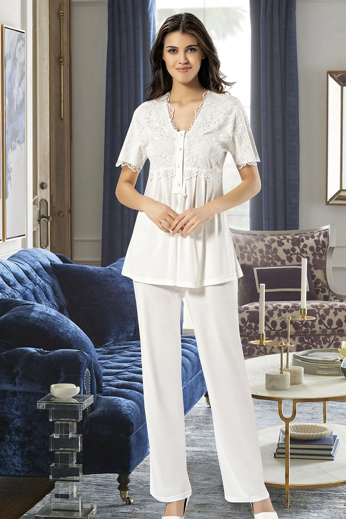 Pijama Takımı, 3'lü Takım, Lohusa Pijama Takımı, 4300