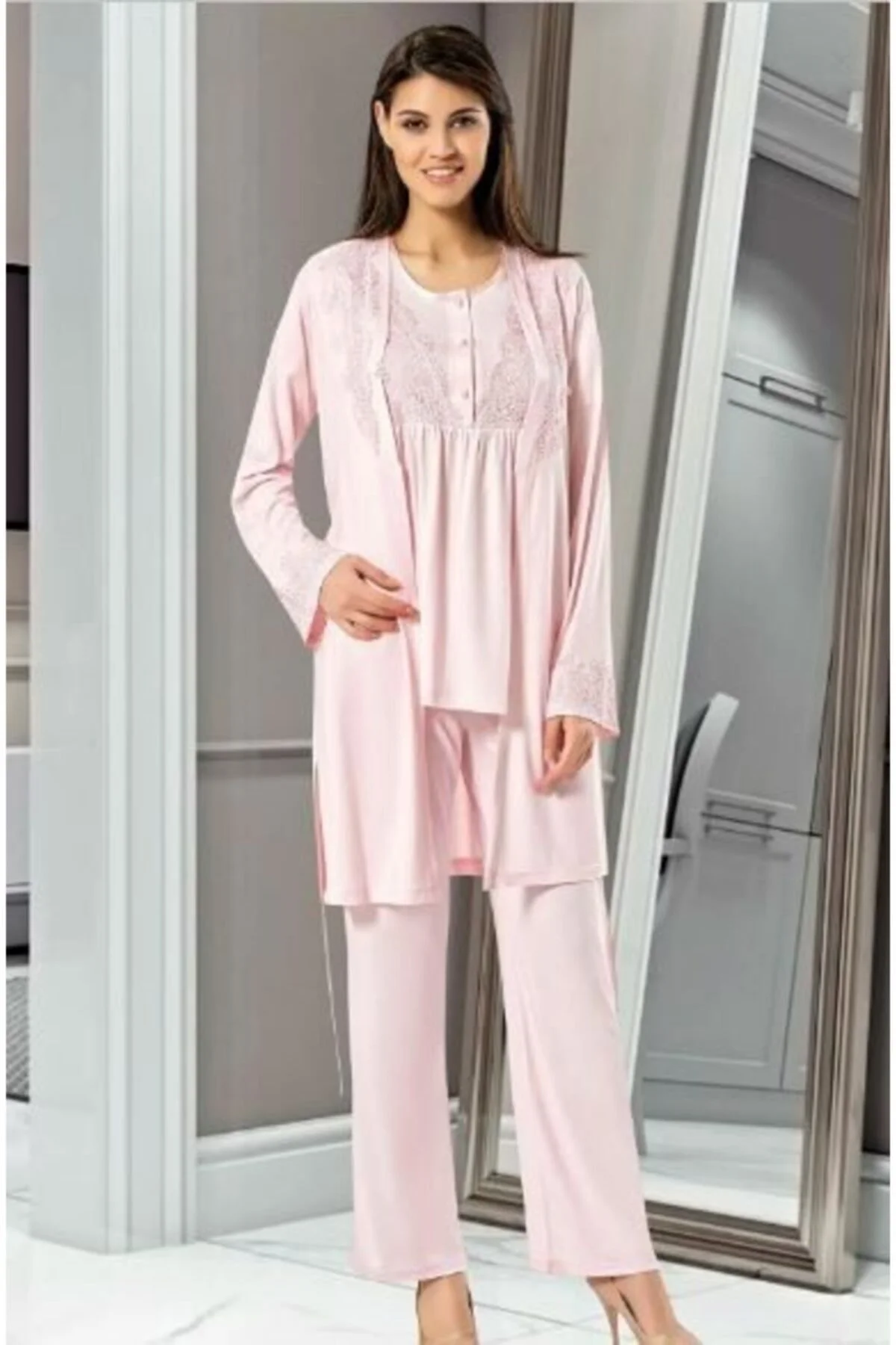 Pijama Takımı, 3'lü Takım, Lohusa Pijama Takımı, 4001