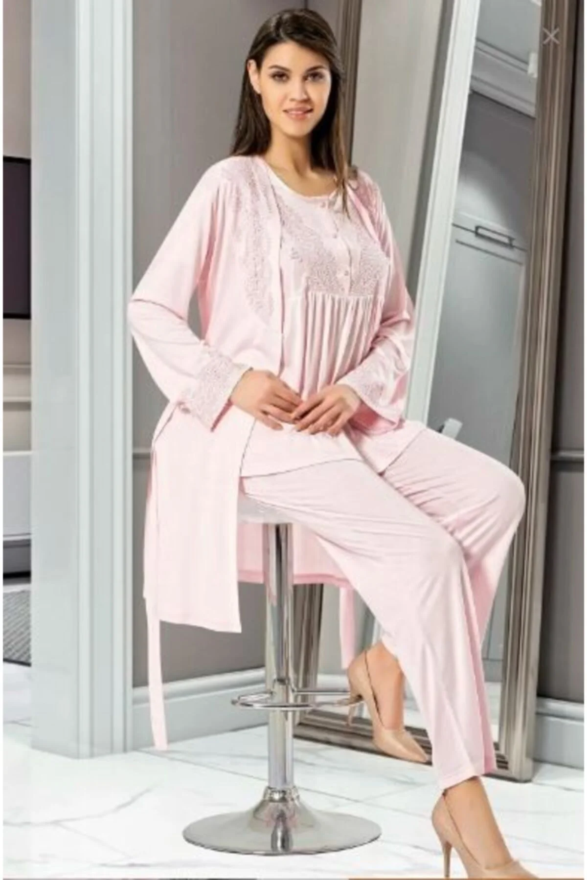 Pijama Takımı, 3'lü Takım, Lohusa Pijama Takımı, 4001