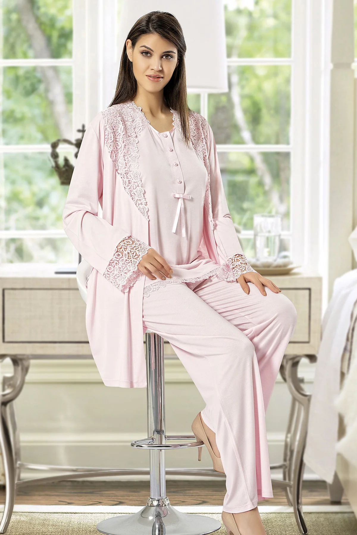 Pijama Takımı, 3'lü Takım, Lohusa Pijama Takımı, 4200