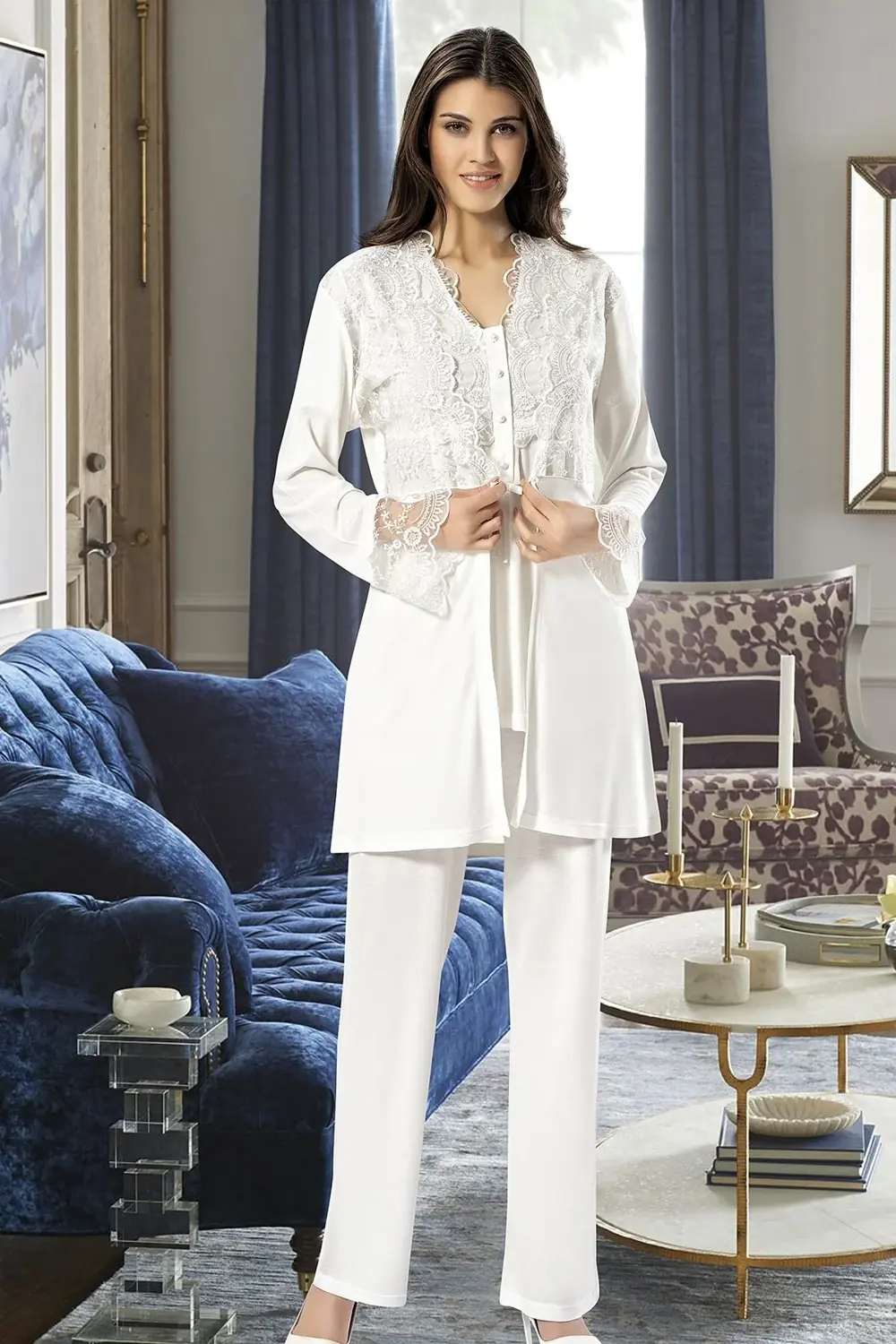 Pijama Takımı, 3'lü Takım, Lohusa Pijama Takımı, 4300