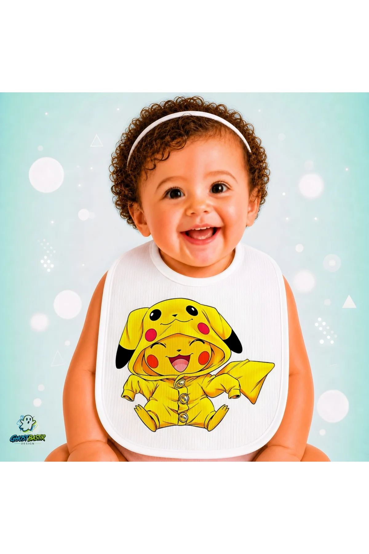 Pikachu Keten Bebek Mama Önlüğü – Yumuşak, Emici, Yıkanabilir, Özel Tasarım P157
