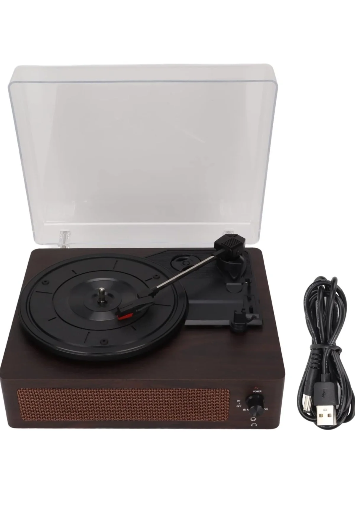 Pikap kahverengi renk 33/45/78 devir destekli 2 yıl garantili CD müzik plak çalar