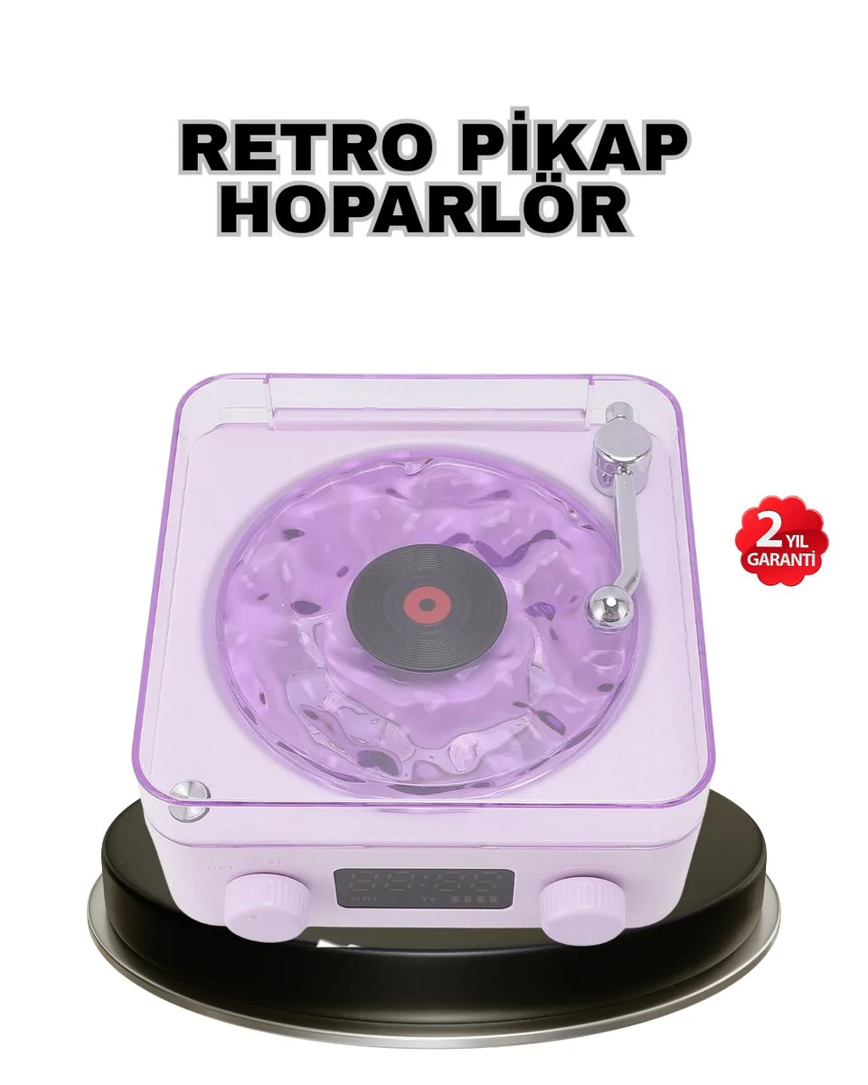 Pikap Tasarım Retro Projektörlü Hoparlör 360° Sesli Bluetooth AUX USB