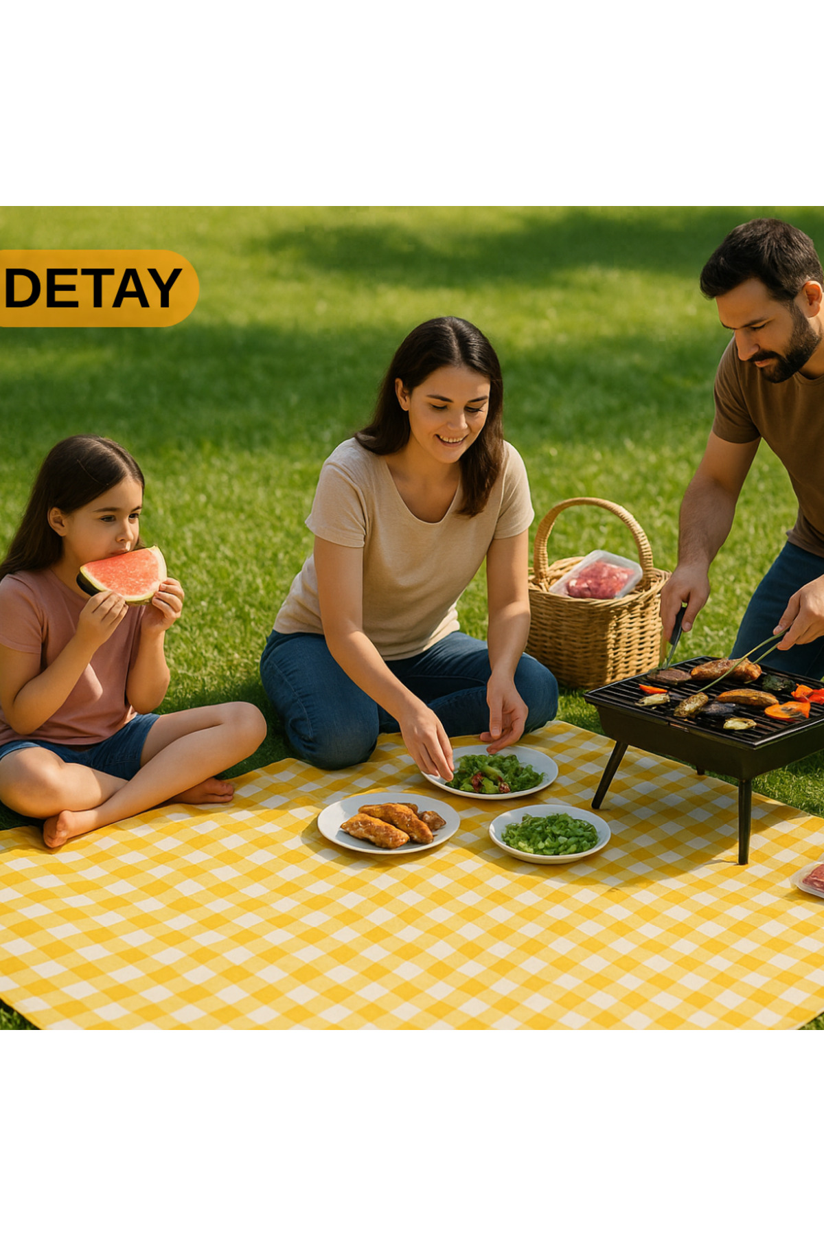 Piknik Örtüsü Masa Zemin Kahvaltı Sofrası Pratik Taşınabilir Katl