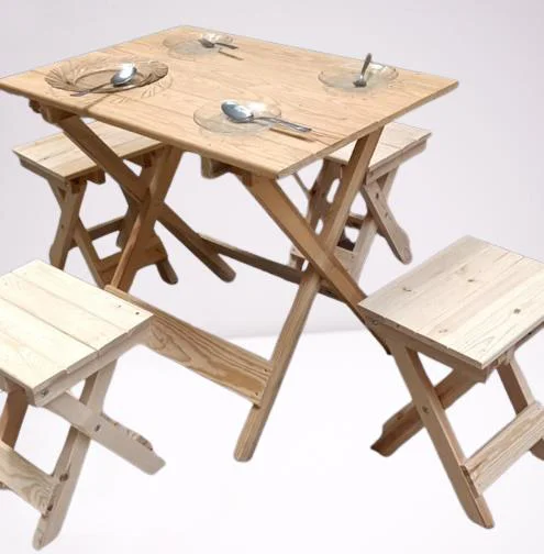 Piknik Seti Katlanabilir HAM 90391Çam Ağac AZ Yer İşgal Eder Çok 