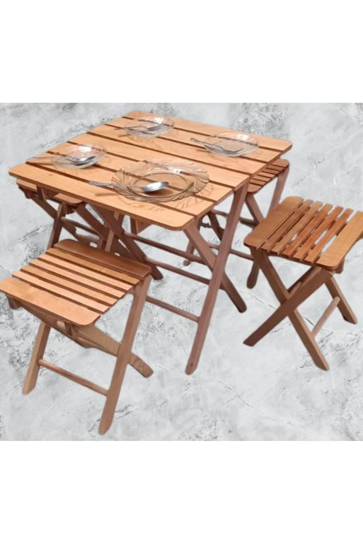 Piknik Seti Katlanabilir 90392 Kayın Ağacı AZ Yer İşgal Eder Çok İş Yapar El Yapım Piknik Seti Katlanabilir 90392 Kayın Ağacı AZ Yer İşgal Eder Çok İş Yapar El Yapım - Görsel 6