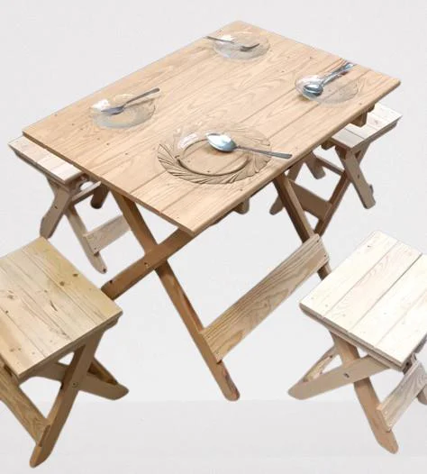 Piknik Seti Katlanabilir HAM 90391Çam Ağac AZ Yer İşgal Eder Çok 