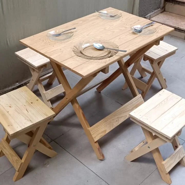 Piknik Seti Katlanabilir HAM 90391Çam Ağac AZ Yer İşgal Eder Çok 