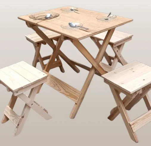 Piknik Seti Katlanabilir HAM 90391Çam Ağac AZ Yer İşgal Eder Çok 