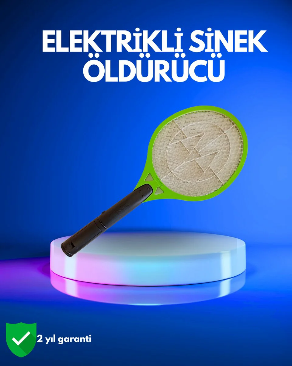 Pil ile Çalışan Elektrikli Sivrisinek Raketi - Hijyenik, Kimyasal İçermeyen ve Hızlı Çözüm