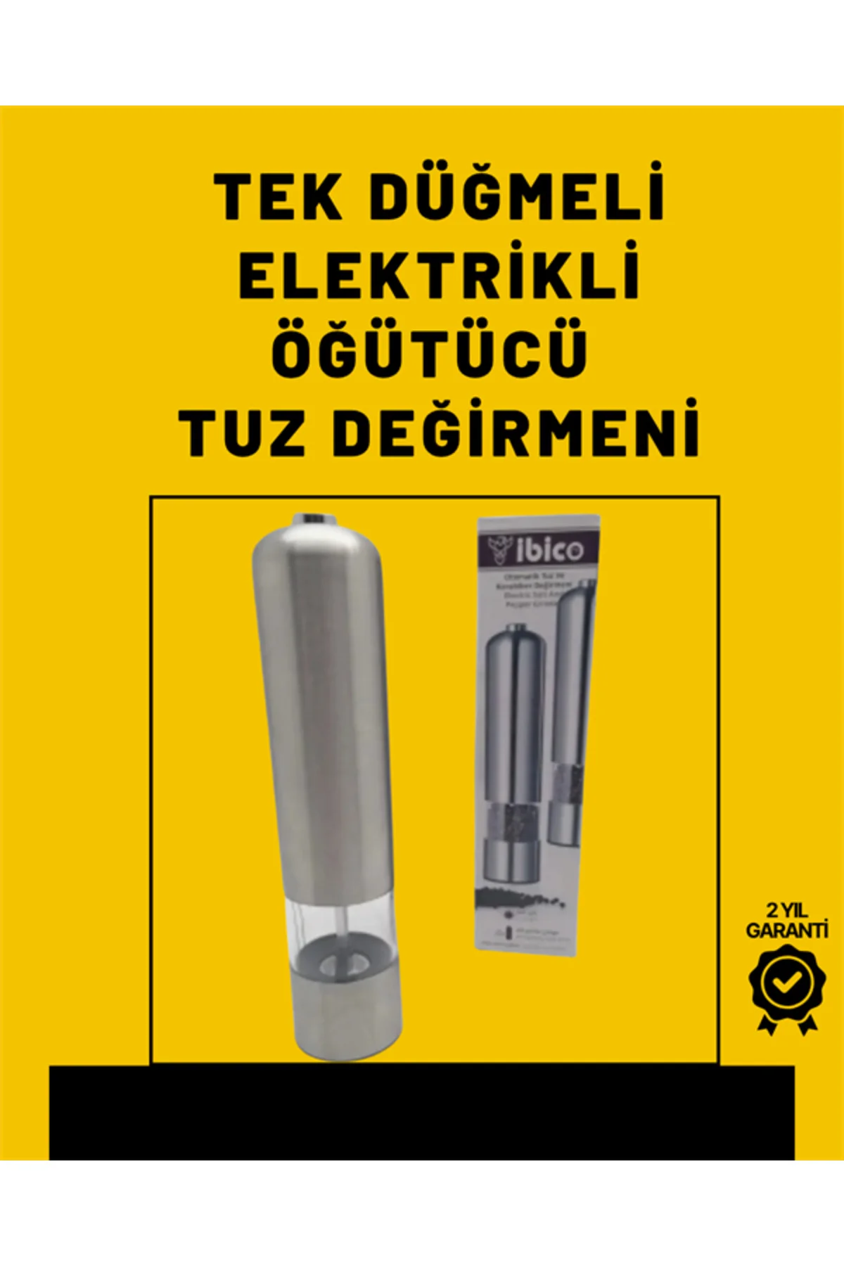 Pil İle Çalışan Elektrikli Baharat Öğütme Cihazı Ergonomik Şeffaf