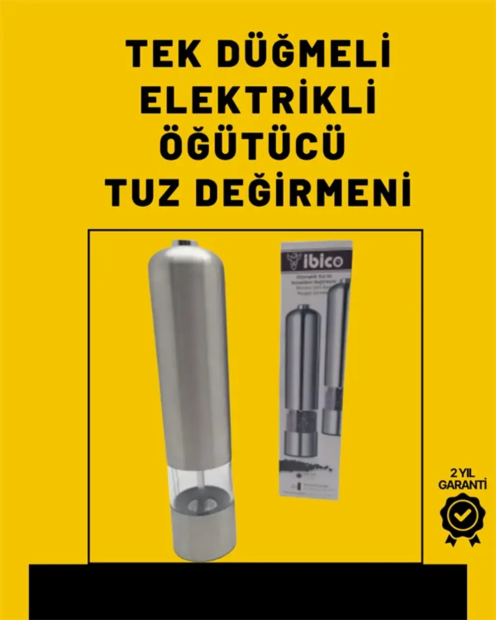 Pil İle Çalışan Elektrikli Baharat Öğütme Cihazı Ergonomik Şeffaf