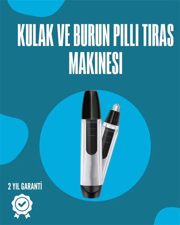 Pil ile Çalışan Kulak Burun ve Kaş Tımar Cihazı - 3D Kemerli Bıçaklı Hassas Tımar