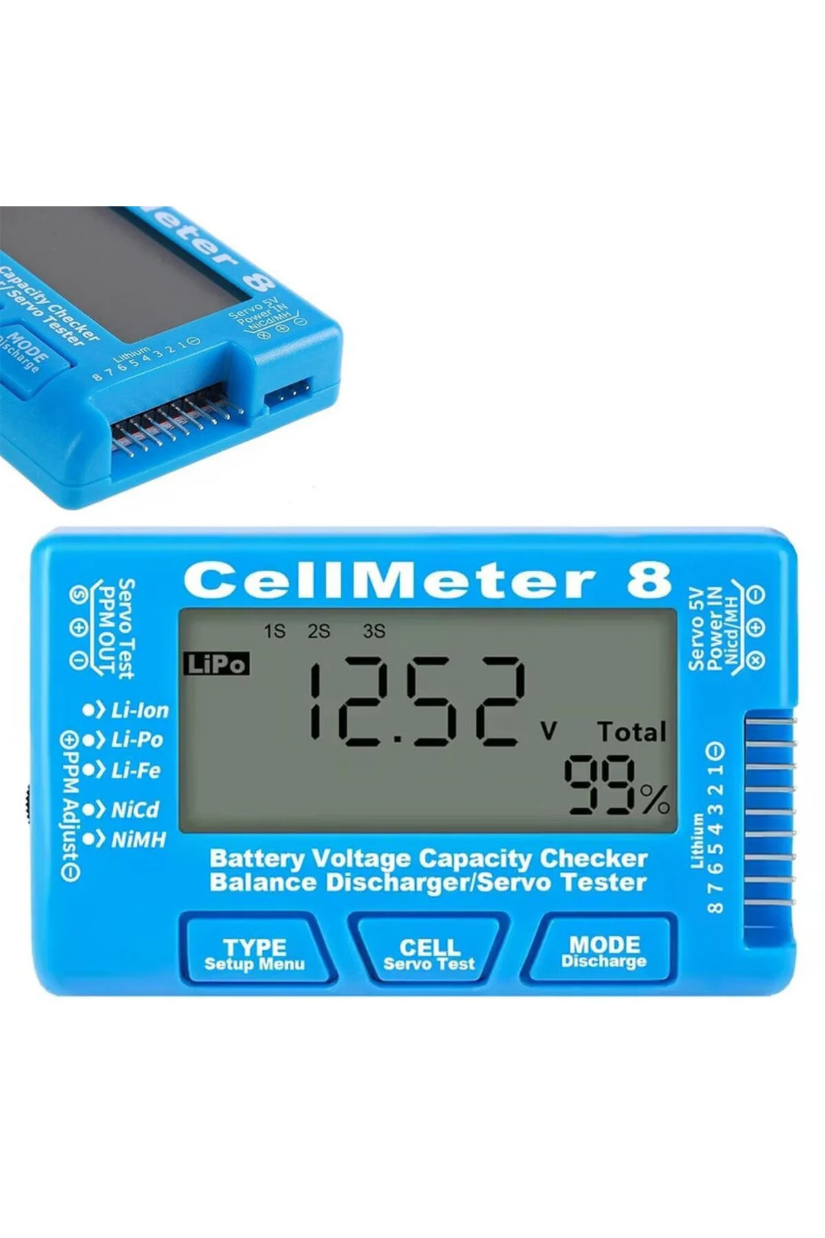 Pil Kapasite Voltaj Test Cihazı RC 1-8S Lipo Lityum NIMH
