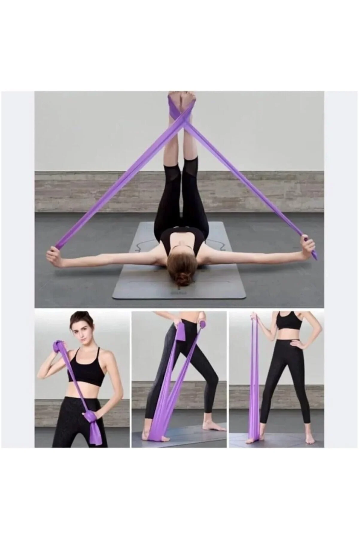 pilates bandı jimnastik pilates lastiği 94x7 cm egzersiz aerobik 