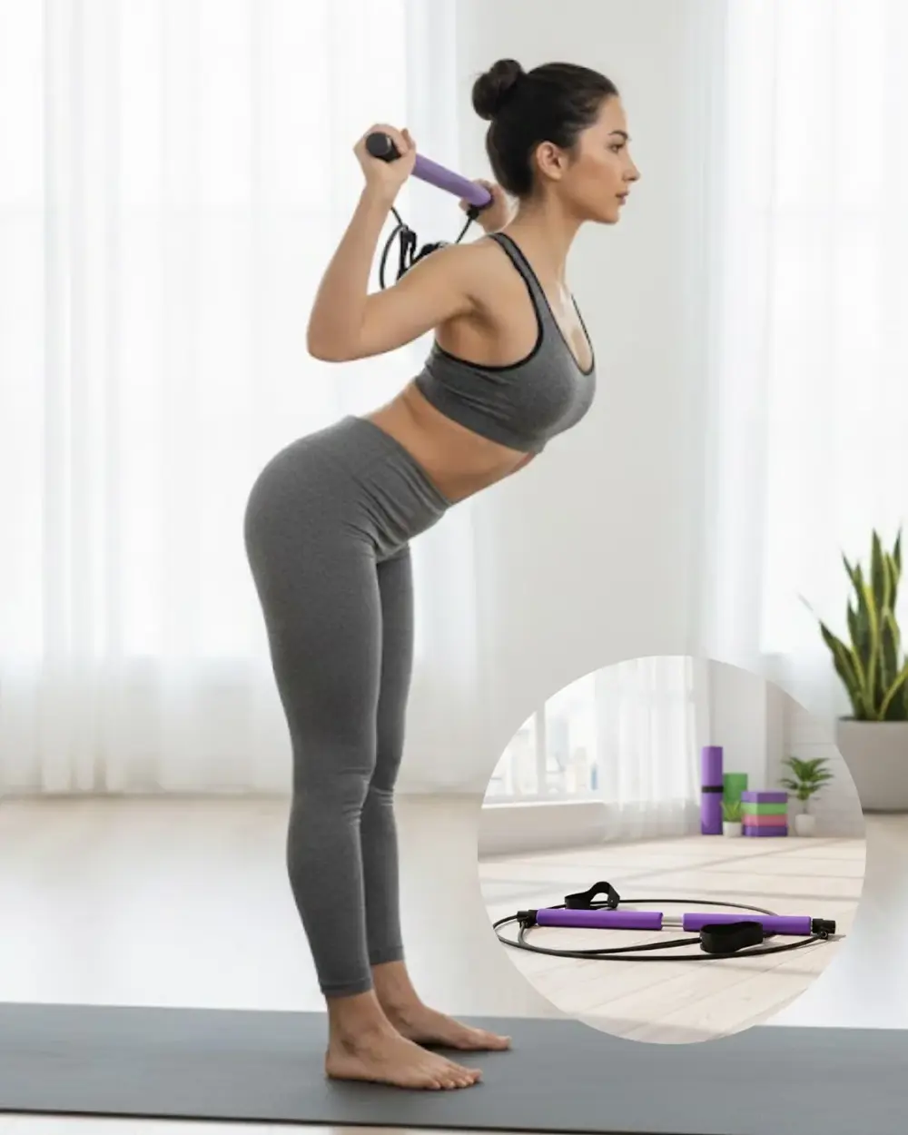 Pilates Bar Direnç Çubuğu Kas Tonlama ve Esneklik Artırıcı Tasarı