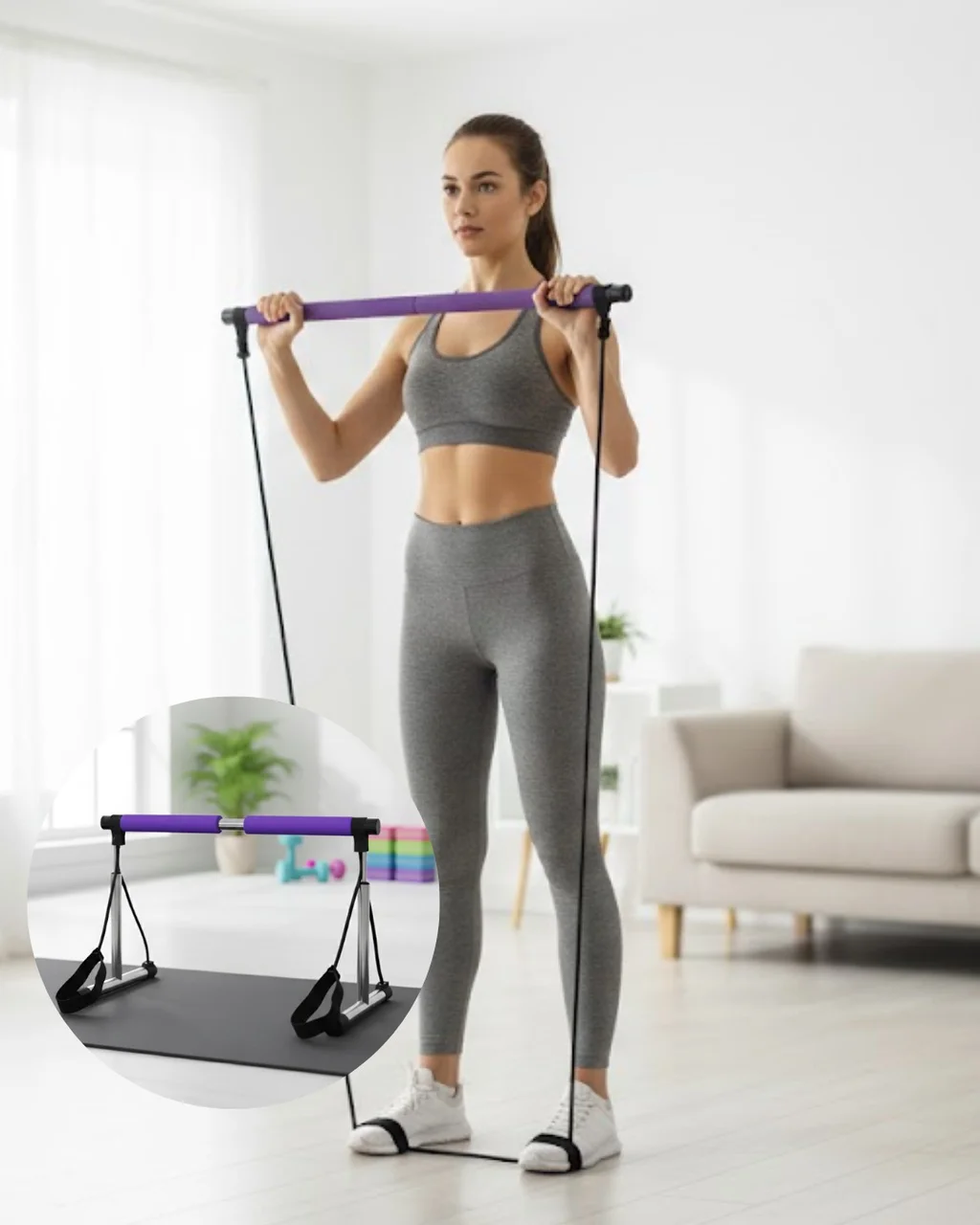 Pilates Bar Egzersiz Aleti Bilek Destekli Çok Yönlü Kullanım - Lisinya Diğer