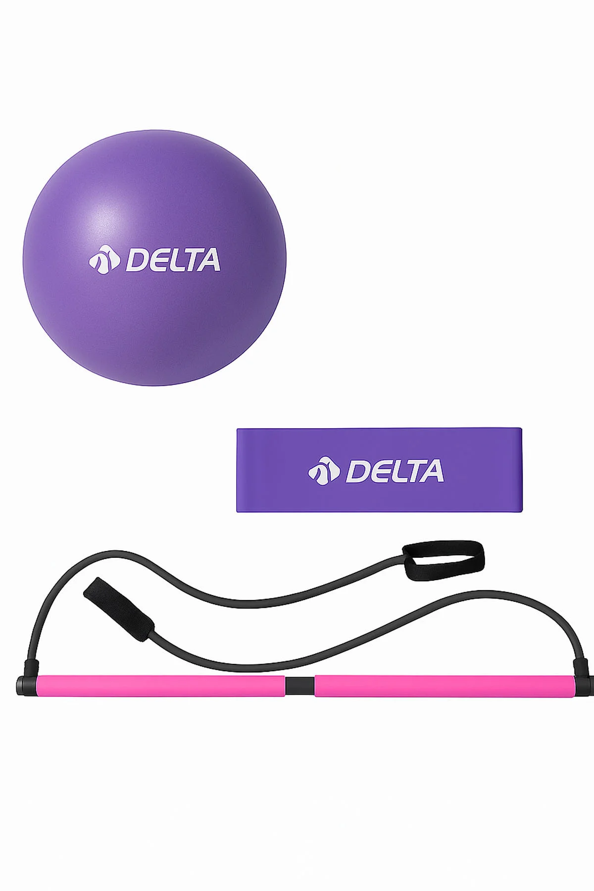 Pilates Core Set – Jimnastik Çubuğu 20 Cm Pilates Topu ve Plates 