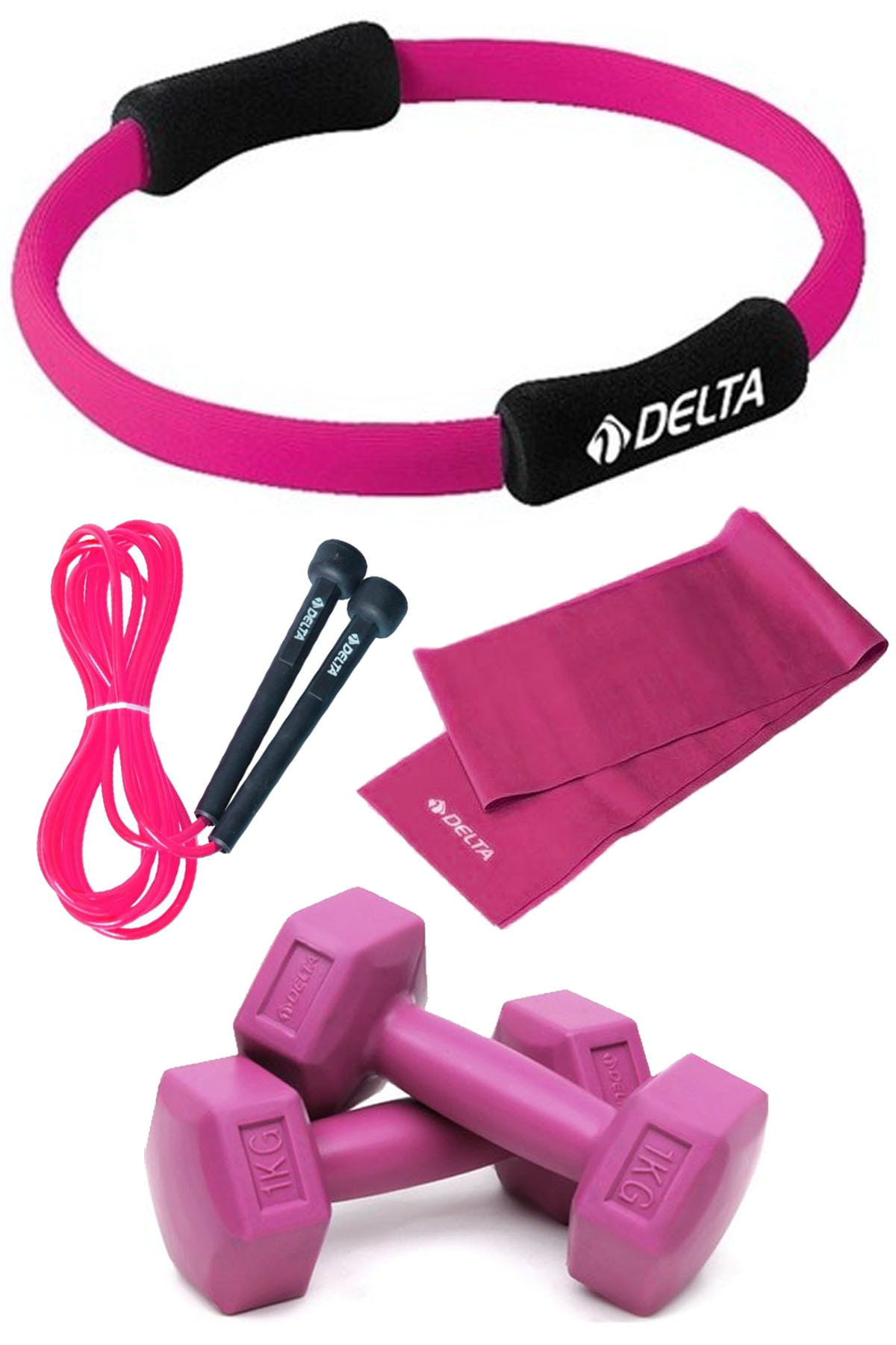Delta Pilates Egzersiz Çemberi, 120X15cm Pilates Lastiği Bandı, 1Kg Dam